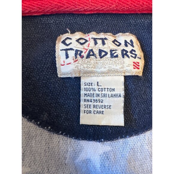 Vintage 80s Cotton Traders USA Polo Shirt L Patriotic American Flag Olympic - Picture 2 of 6